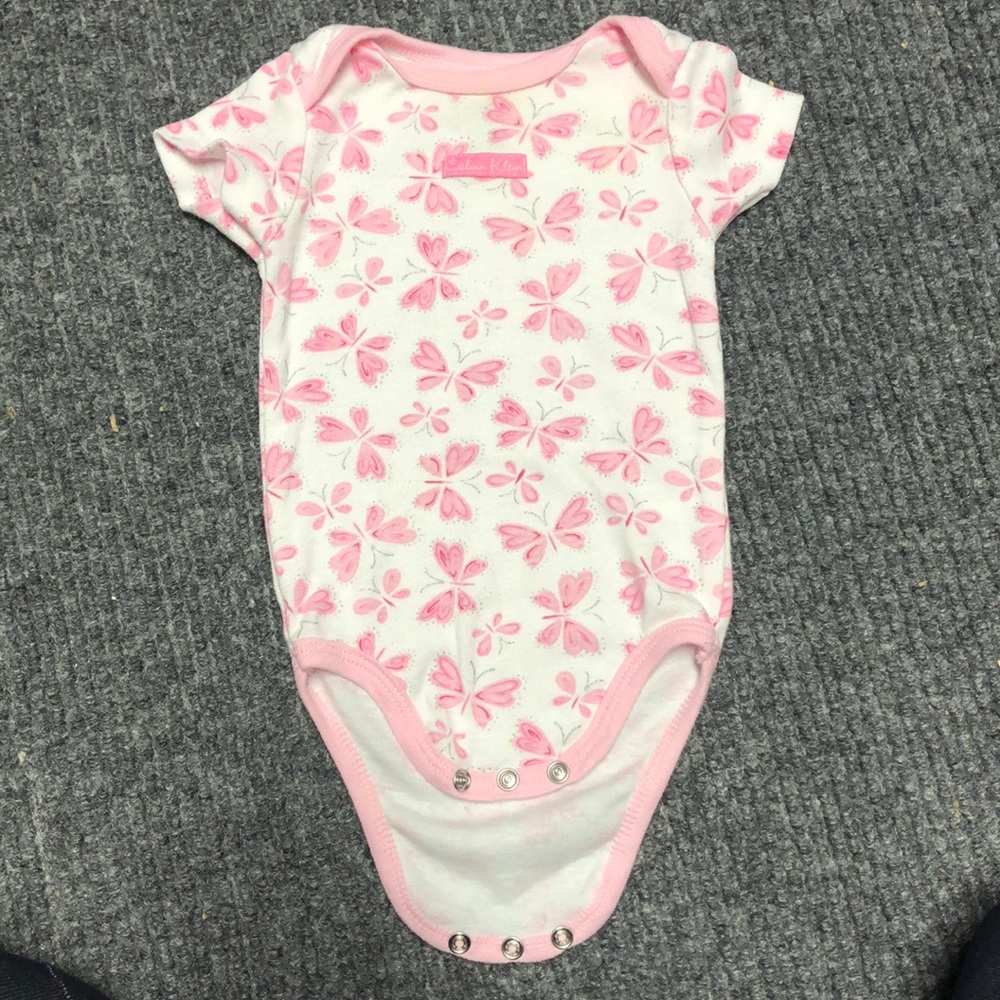 Calvin Klein baby onsie with pink butterflies-3/6 month